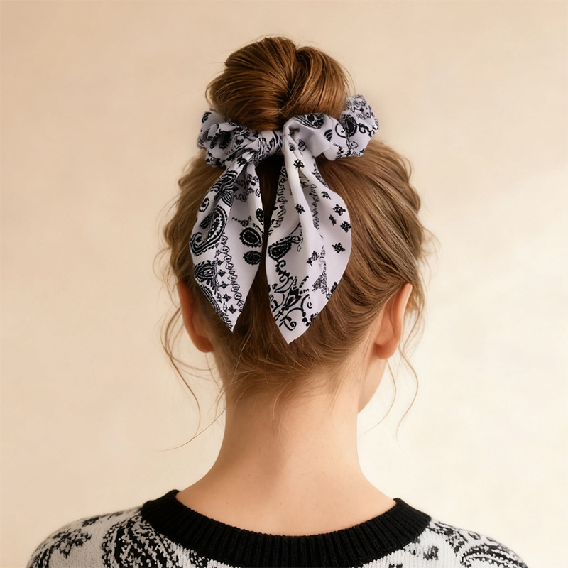 Hair Tie Velvet - 2pcs/set Printed Hair Scrunchie – Cute