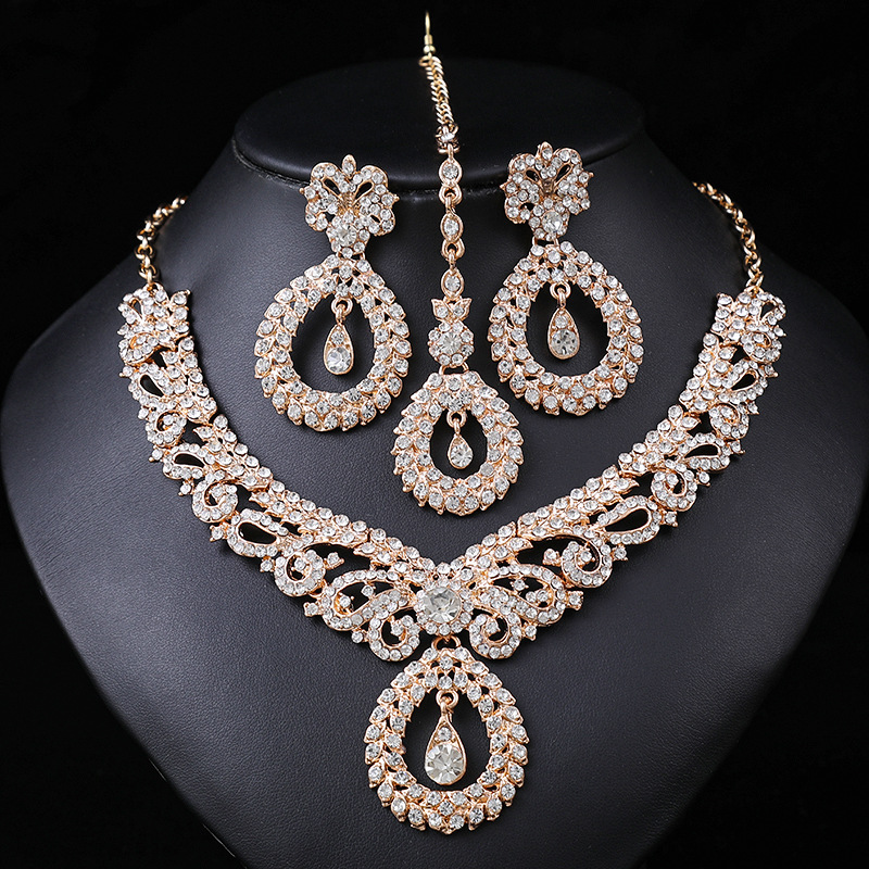 Women Jewelry Accessories For Black Dress - Luxury Gold Color Geometric Crystal Earrings