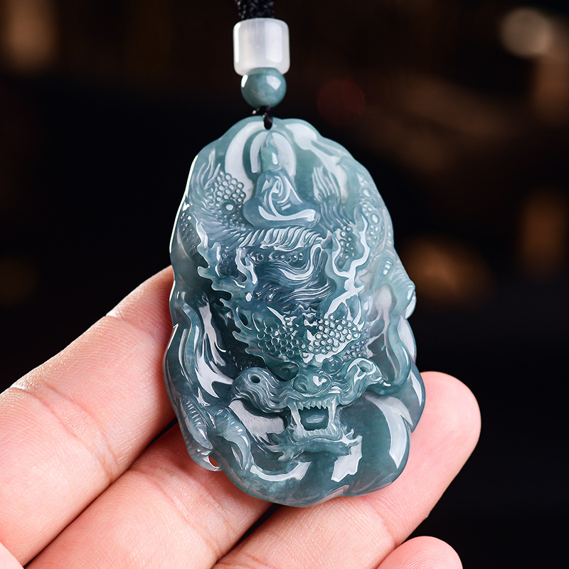Women'S Accessories Jewelry - Natural Burmese Jadeite Dragon Pendant Necklace