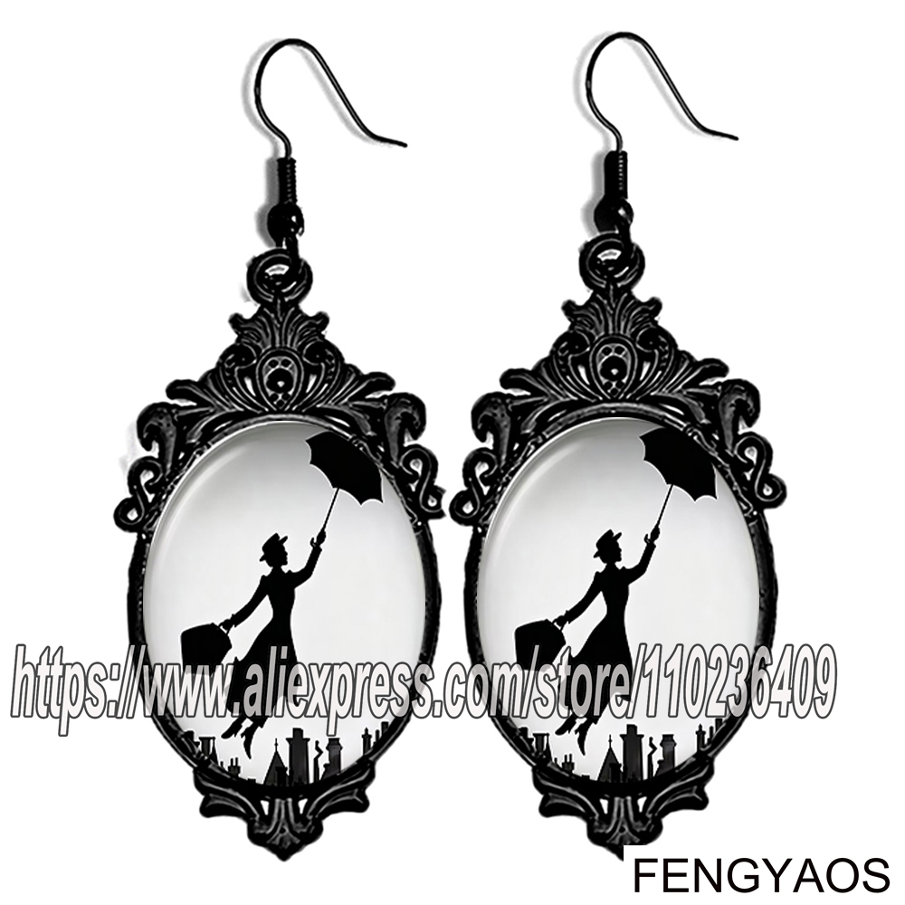 Women Jewelry Accessories For Black Dress - New Black Mary Poppins Dangle Earrings
