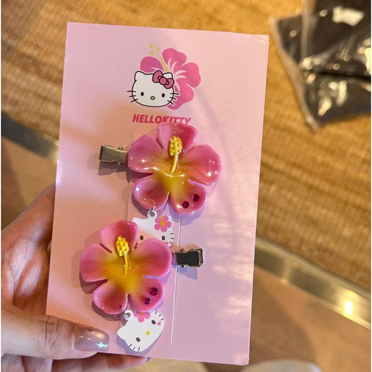 Women Accessories Aesthetic - Kawaii Sanrio Hello Kitty Flower Hair
