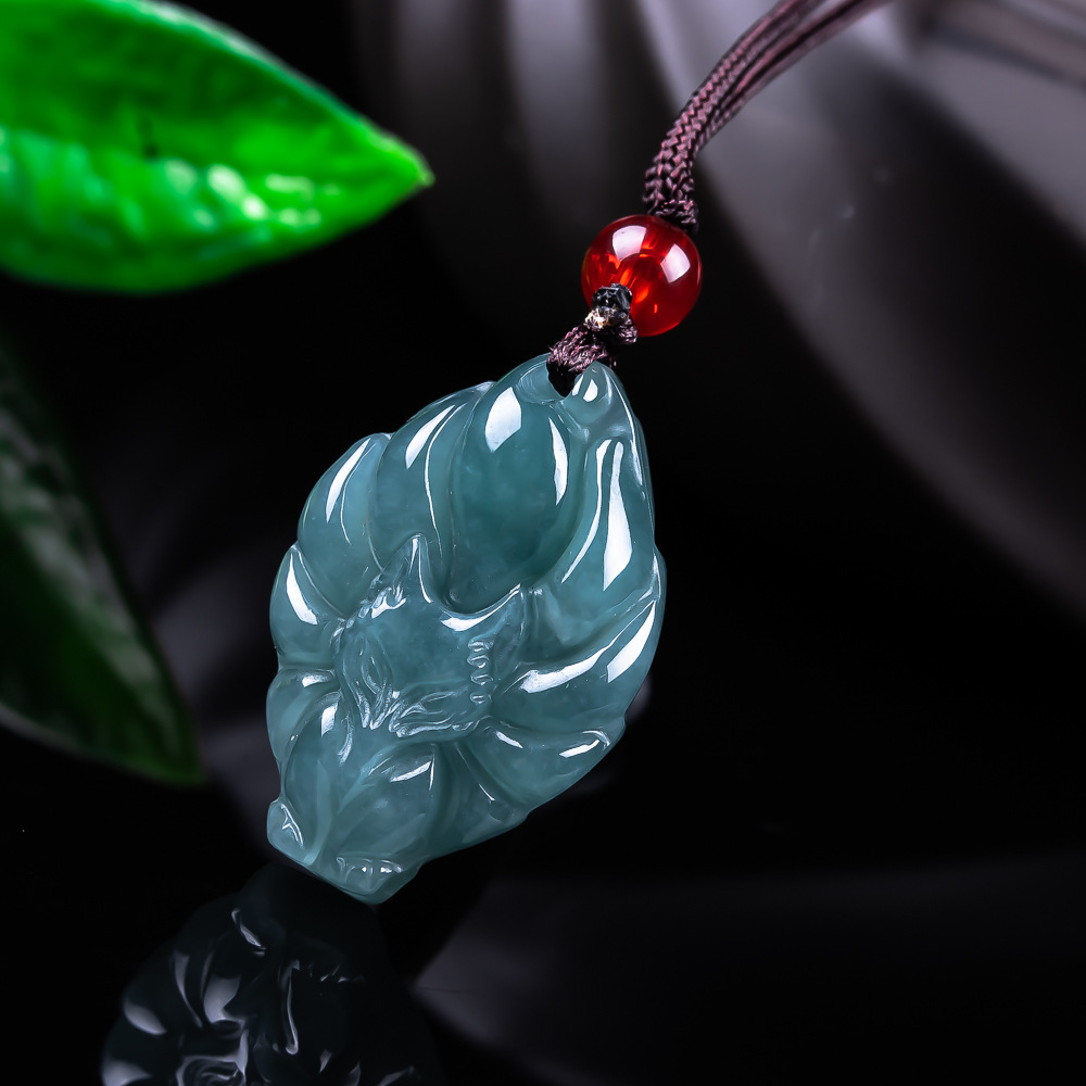 Women'S Accessories Jewelry - Natural Burmese Jadeite Fox Pendant Necklace