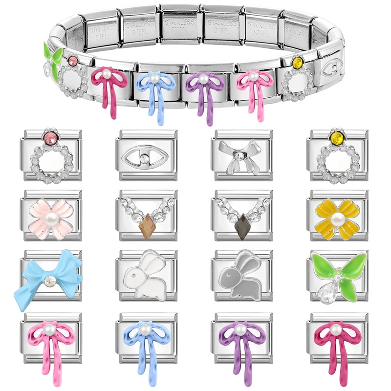 Women'S Accessories Manufacturers - 1Pcs 9×10mm Colorful Bowknots Pearl Italian
