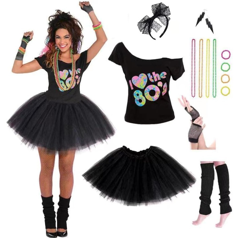 Women'S Accessories In The 80S - Women's 80s Costumes with Accessories Set