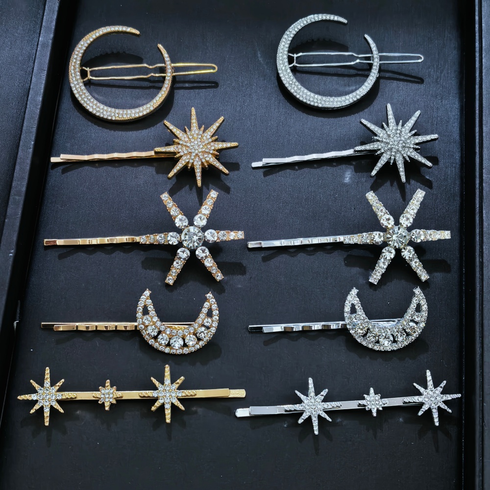 Women Accessories Aesthetic - 3/4 pcs set Crystal Star Hairpins