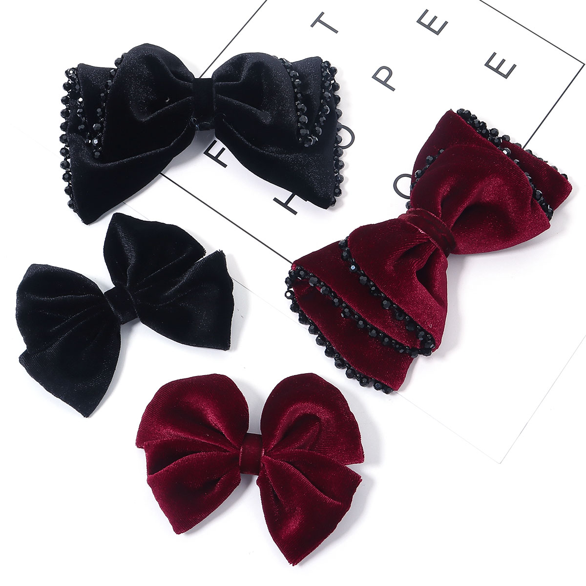 Women Jewelry Accessories For Black Dress - Wine Red Black Classics Style Velvet