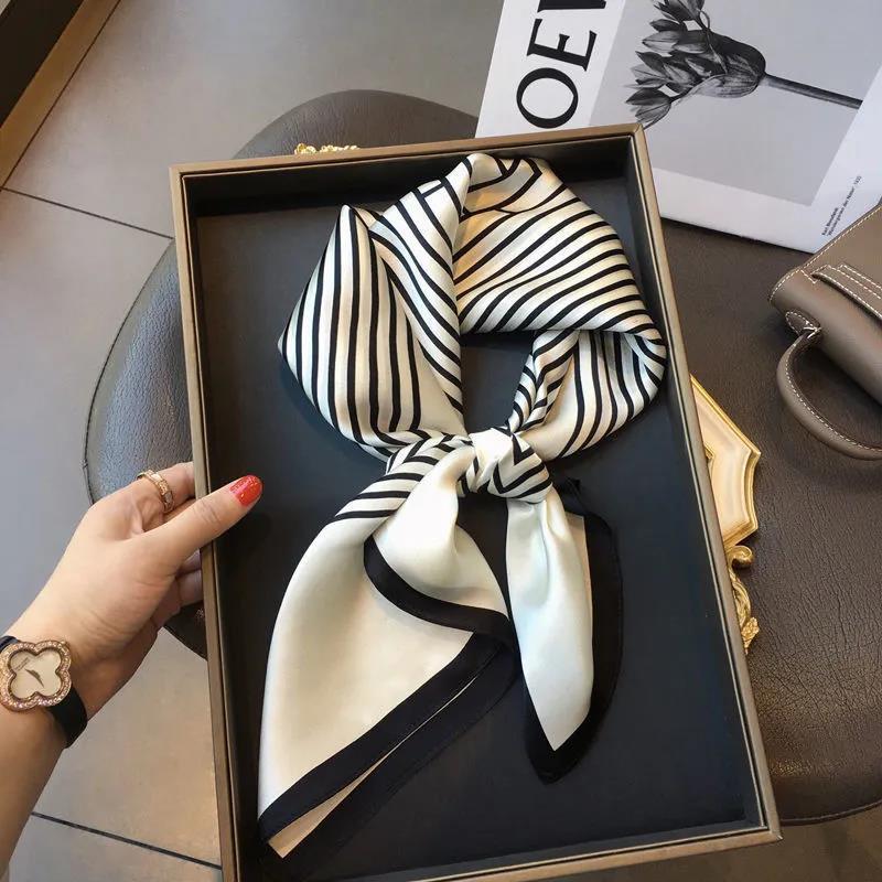 Women'S Accessories Handbags - Black and White Striped Satin Small