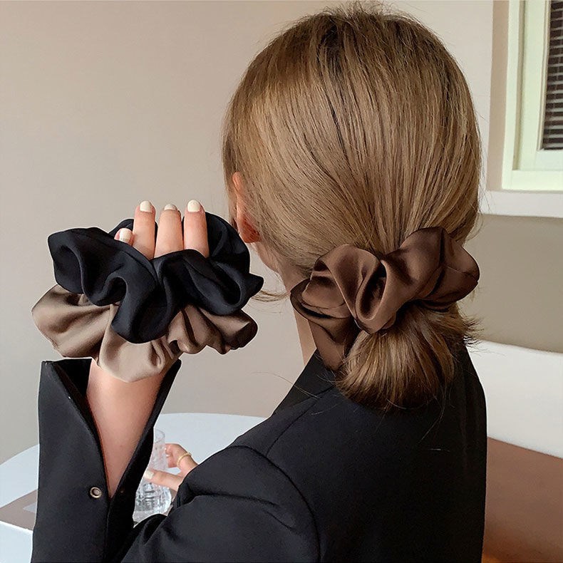 Hair Tie Velvet - Korean Woman Big Elegant Silk Elastics
