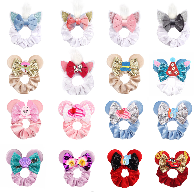 Hair Tie Velvet - New Mouse Ears Velvet Scrunchies Hairband