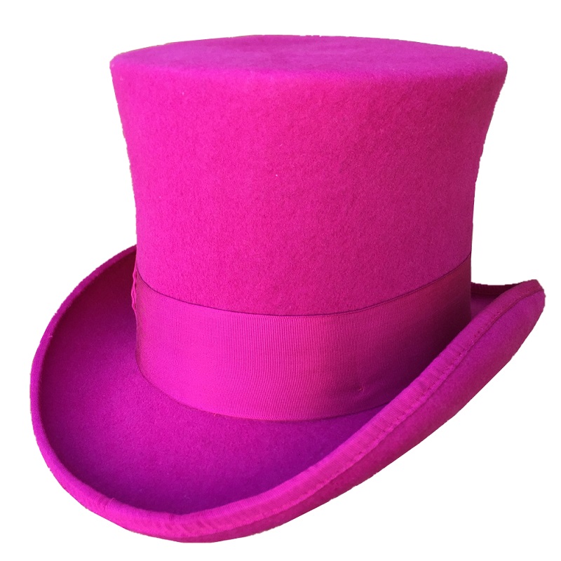 Women'S Victorian Era Accessories - Rose PINK Women Top Hat Victorian