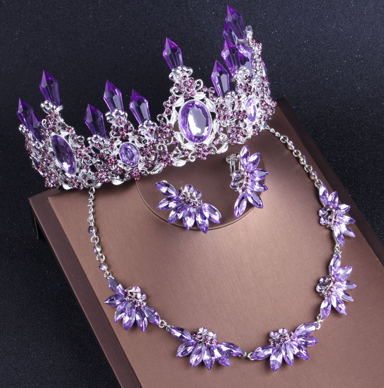 Women Jewelry Accessories For Black Dress - Noble Purple Crystal Bridal Jewelry Sets