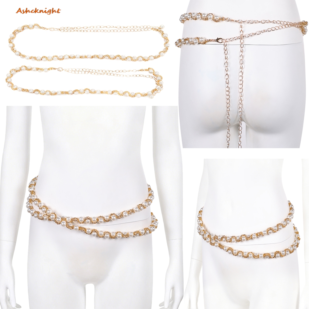 Women Accessories Chain - Cartoon Zoo Cosplay Golden Pearl Waist