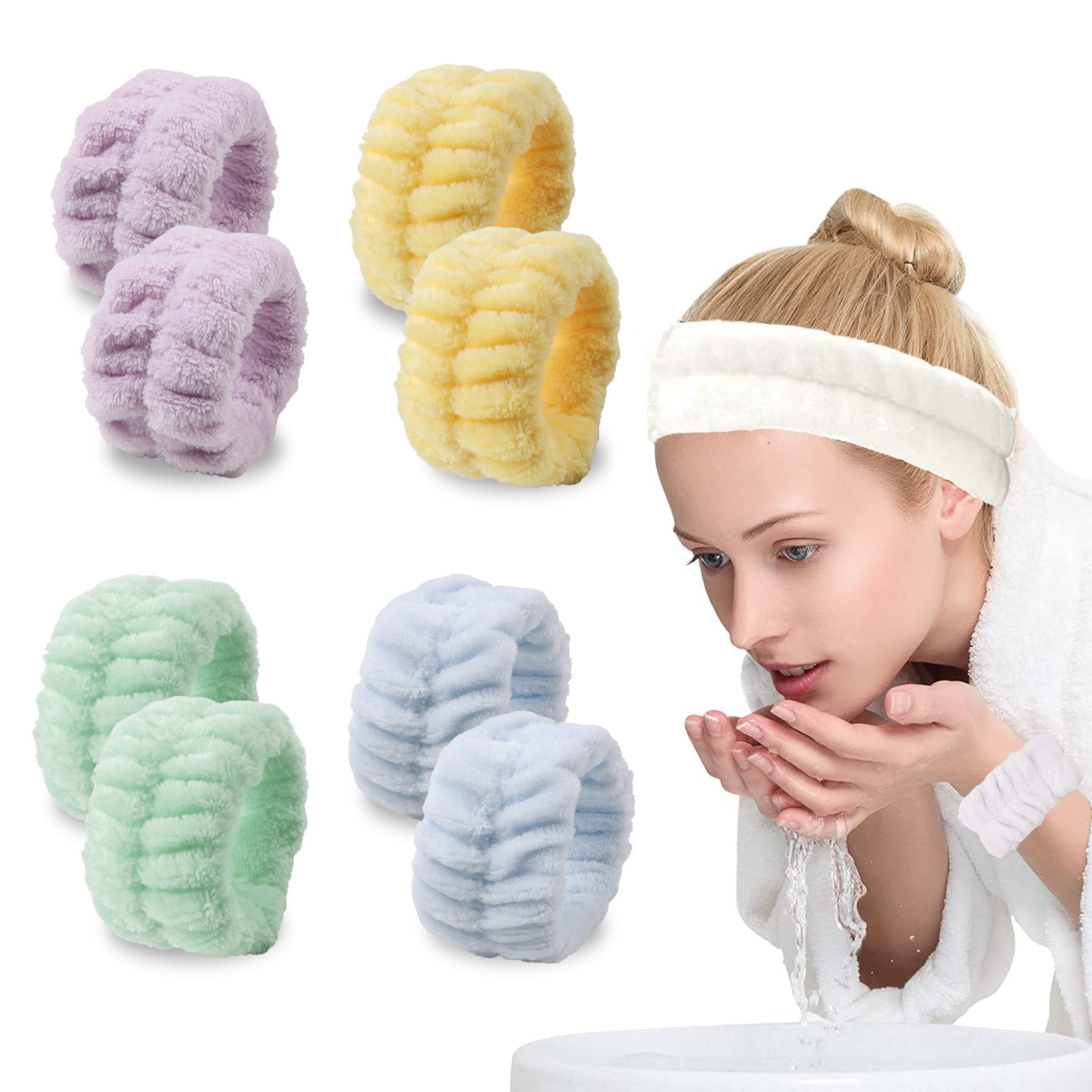 Hair Tie Velvet - Velvet soft elastic headband face washing