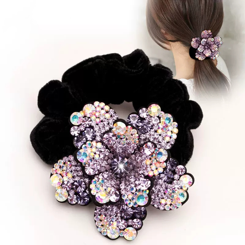 Women Rhinestone Scrunchies Ve - Hair Tie Velvet ulasan dan harga