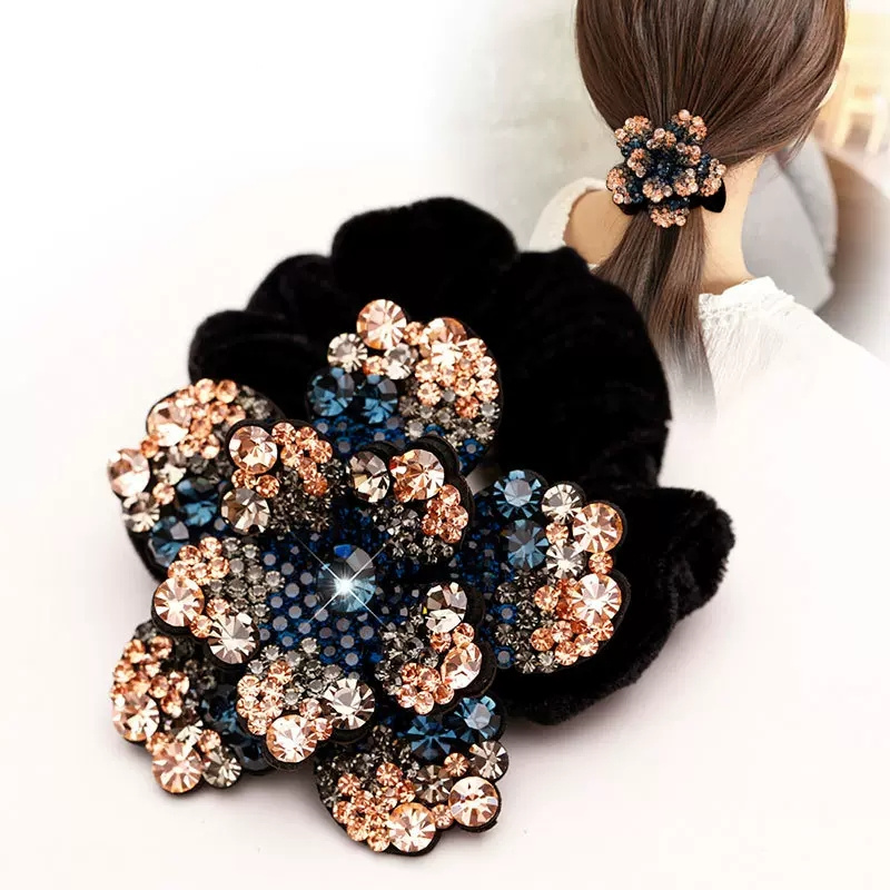 Women Rhinestone Scrunchies Ve - Hair Tie Velvet ulasan dan harga