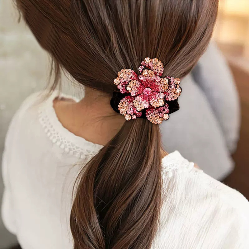 Women Rhinestone Scrunchies Ve - Hair Tie Velvet ulasan dan harga