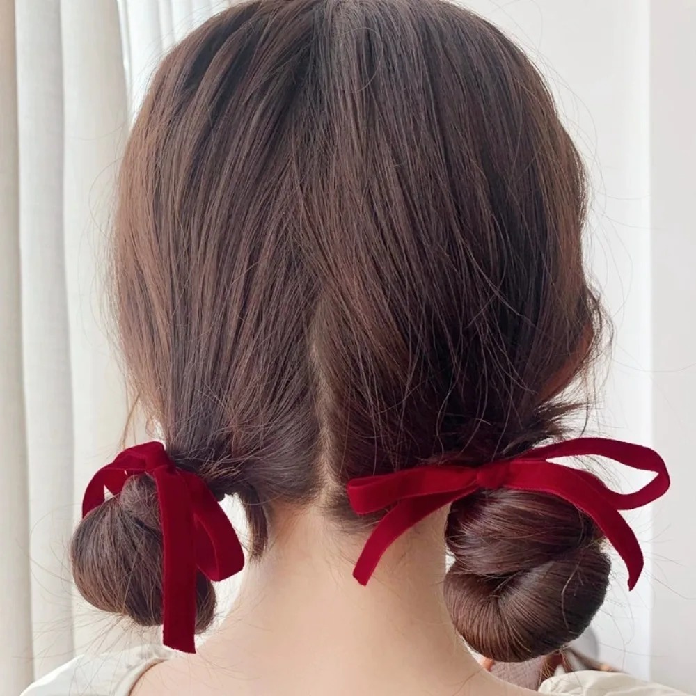 2Pcs Fashion Black Velvet Bow  - Hair Tie Velvet ulasan dan harga