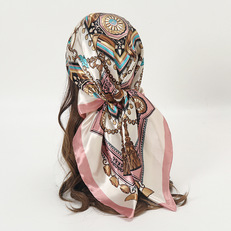 Satin Square Scarf Women Musli - Women Accessories Chain ulasan dan harga