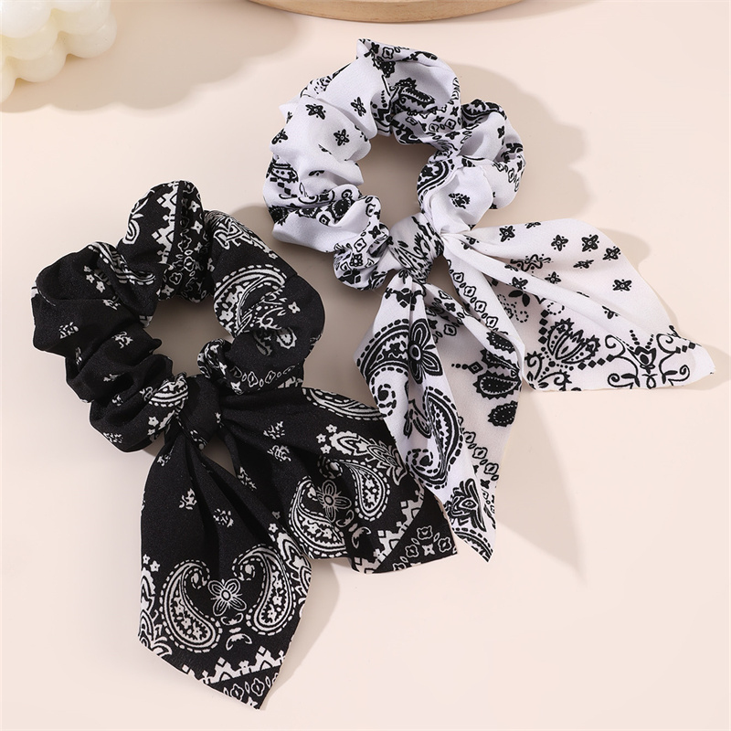 2pcs/set Printed Hair Scrunchi - Hair Tie Velvet ulasan dan harga