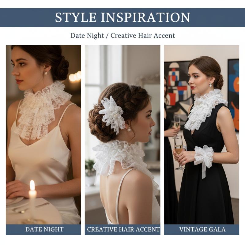 Elegant Detachable Lace Jabot  - Women'S Victorian Era Accessories ulasan dan harga