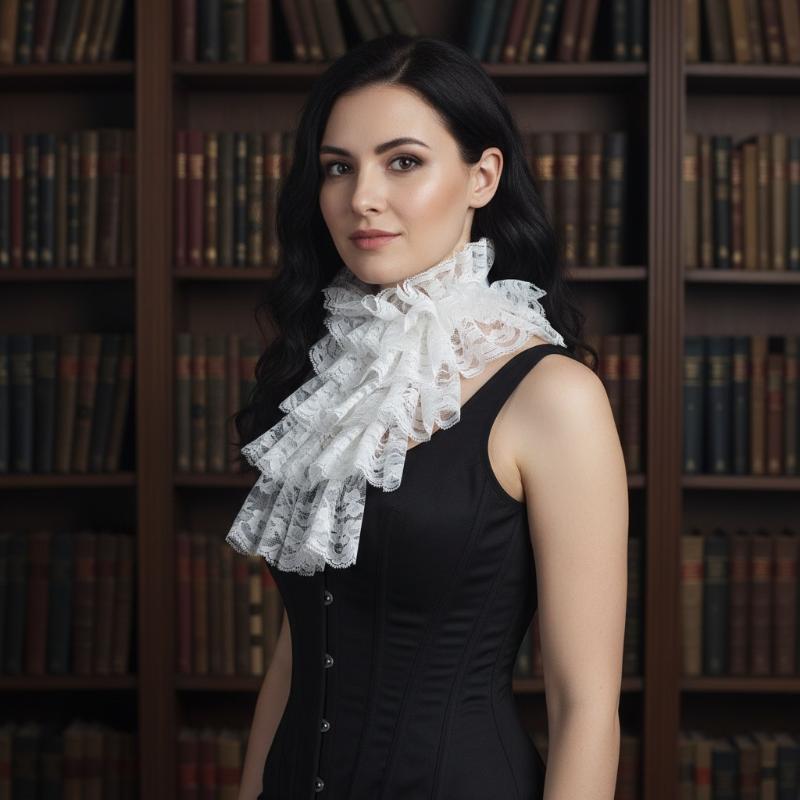 Elegant Detachable Lace Jabot  - Women'S Victorian Era Accessories ulasan dan harga