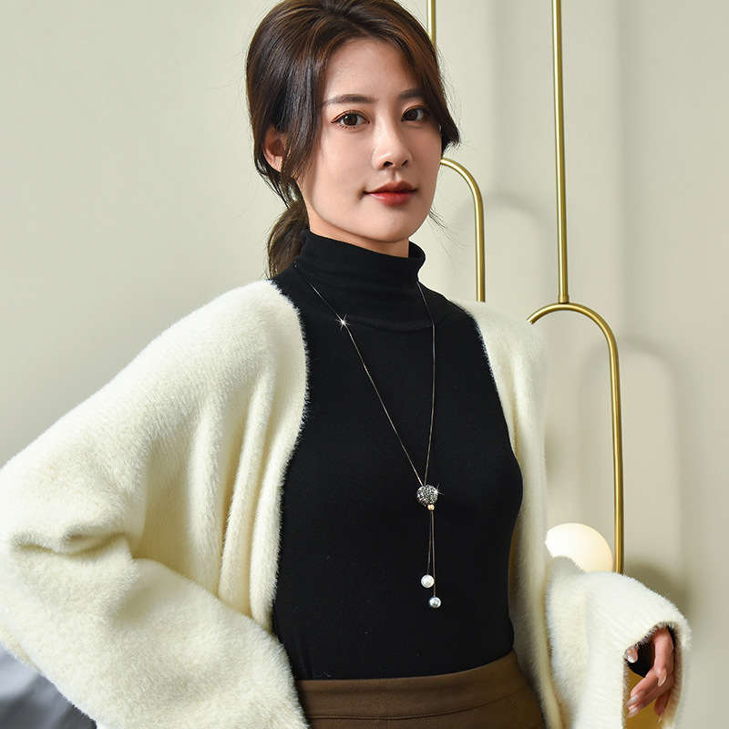 Black Crystal Ball Long Neckla - Women Jewelry Accessories For Black Dress ulasan dan harga