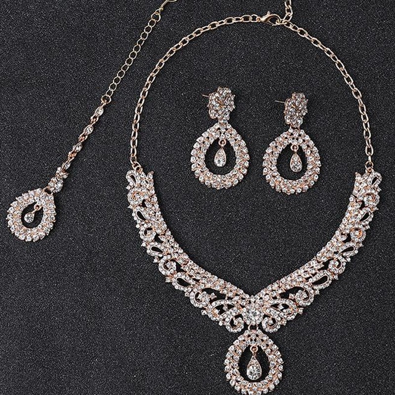Luxury Gold Color Geometric Cr - Women Jewelry Accessories For Black Dress ulasan dan harga