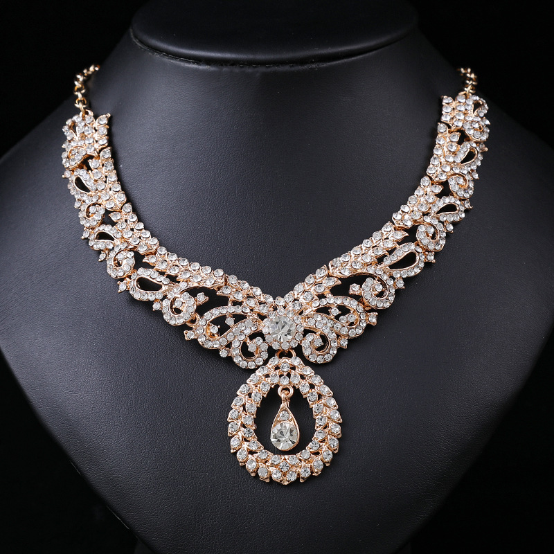 Luxury Gold Color Geometric Cr - Women Jewelry Accessories For Black Dress ulasan dan harga