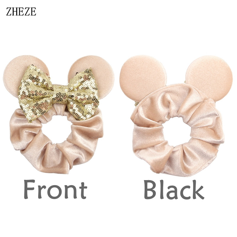 1pc Mouse Ears Hair Scrunchies - Hair Tie Velvet ulasan dan harga