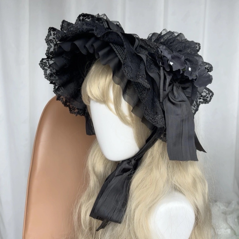Gothic Lolita Straw Hat BNT Bl - Women'S Victorian Era Accessories ulasan dan harga