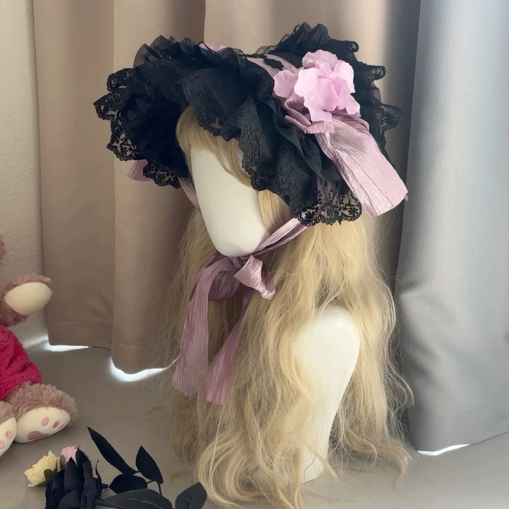 Gothic Lolita Straw Hat BNT Bl - Women'S Victorian Era Accessories ulasan dan harga