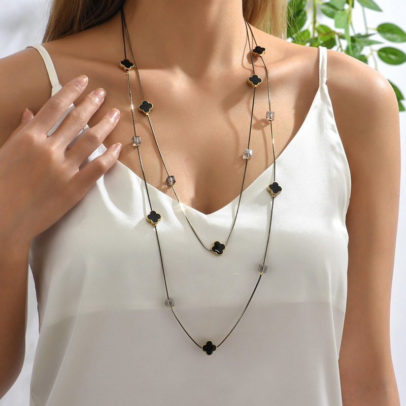 Multi Layers Black Beads Chain - Women Jewelry Accessories For Black Dress ulasan dan harga