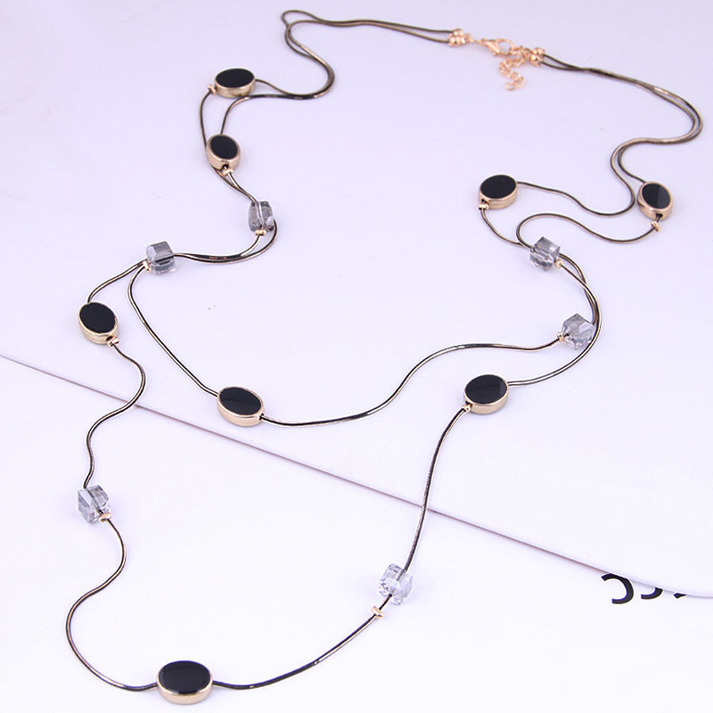 Multi Layers Black Beads Chain - Women Jewelry Accessories For Black Dress ulasan dan harga