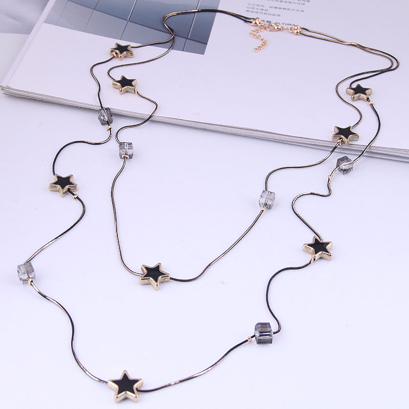 Multi Layers Black Beads Chain - Women Jewelry Accessories For Black Dress ulasan dan harga