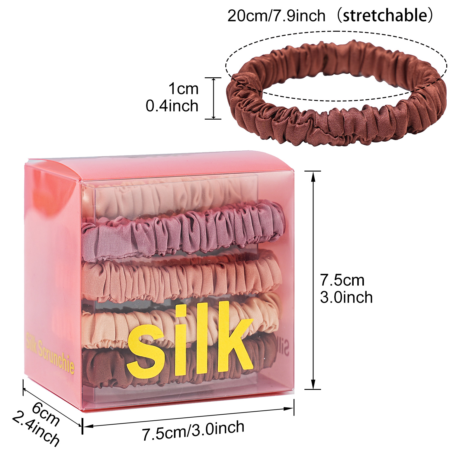 8PCS/Set 100% Pure Mulberry Si - Hair Tie Velvet ulasan dan harga