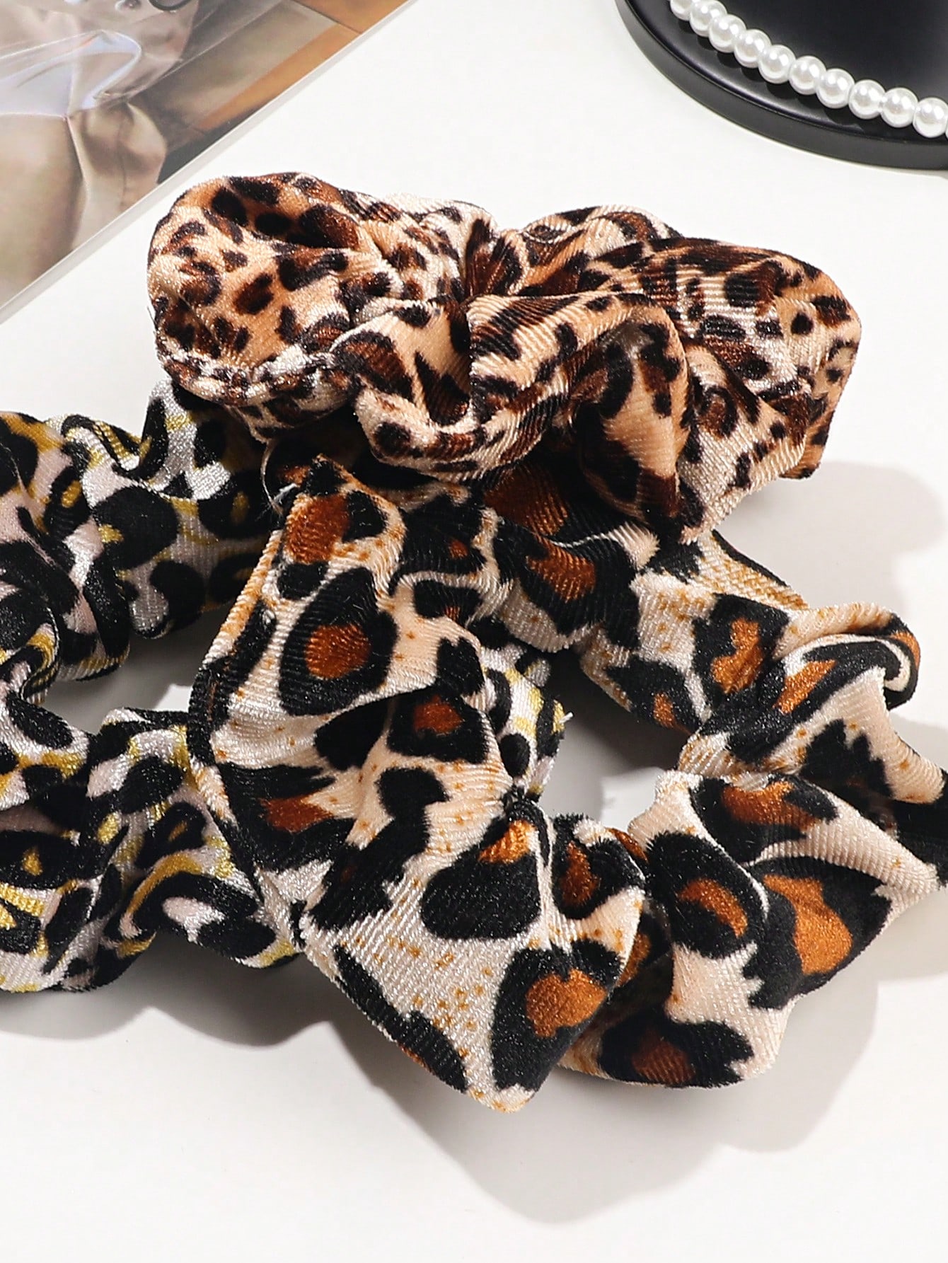 3/6/12PCS Leopard Velvet and S - Hair Tie Velvet ulasan dan harga