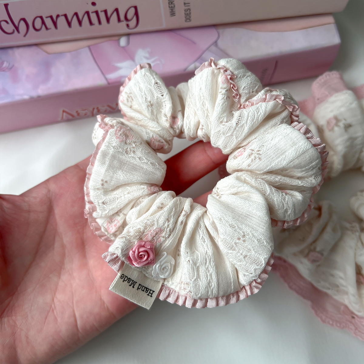 Sweet Girls Lace Trim Jacquard - Hair Tie Velvet ulasan dan harga