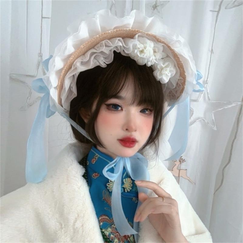 Y3NE Victorian Lace Bonnet Hat - Women'S Victorian Era Accessories ulasan dan harga