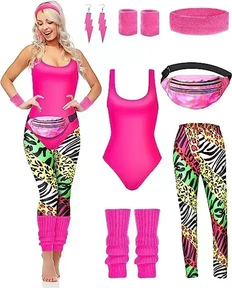 7 Pcs 80s Fancy Workout Costum - Women'S Accessories In The 80S ulasan dan harga