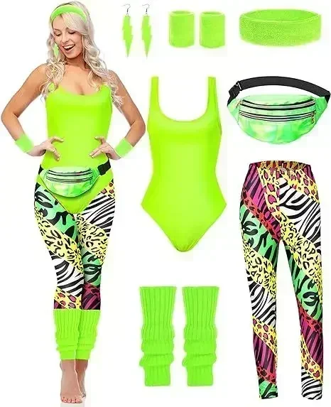 7 Pcs 80s Fancy Workout Costum - Women'S Accessories In The 80S ulasan dan harga