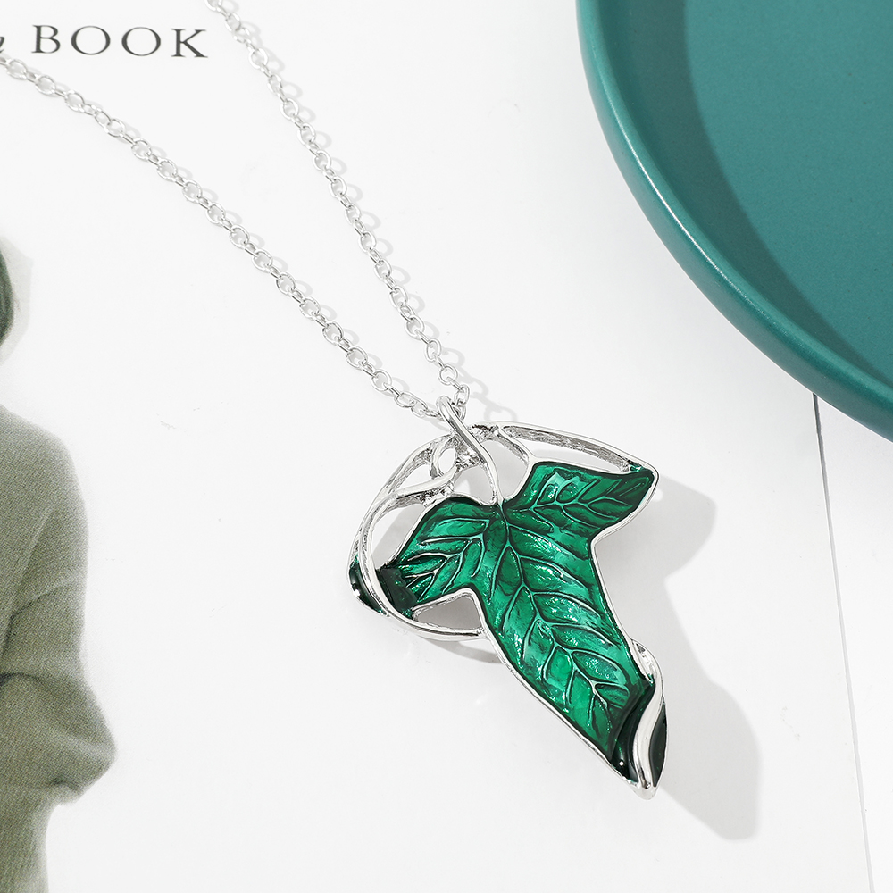 Vintage Green Leaf Pendant Nec - Women Accessories Chain ulasan dan harga