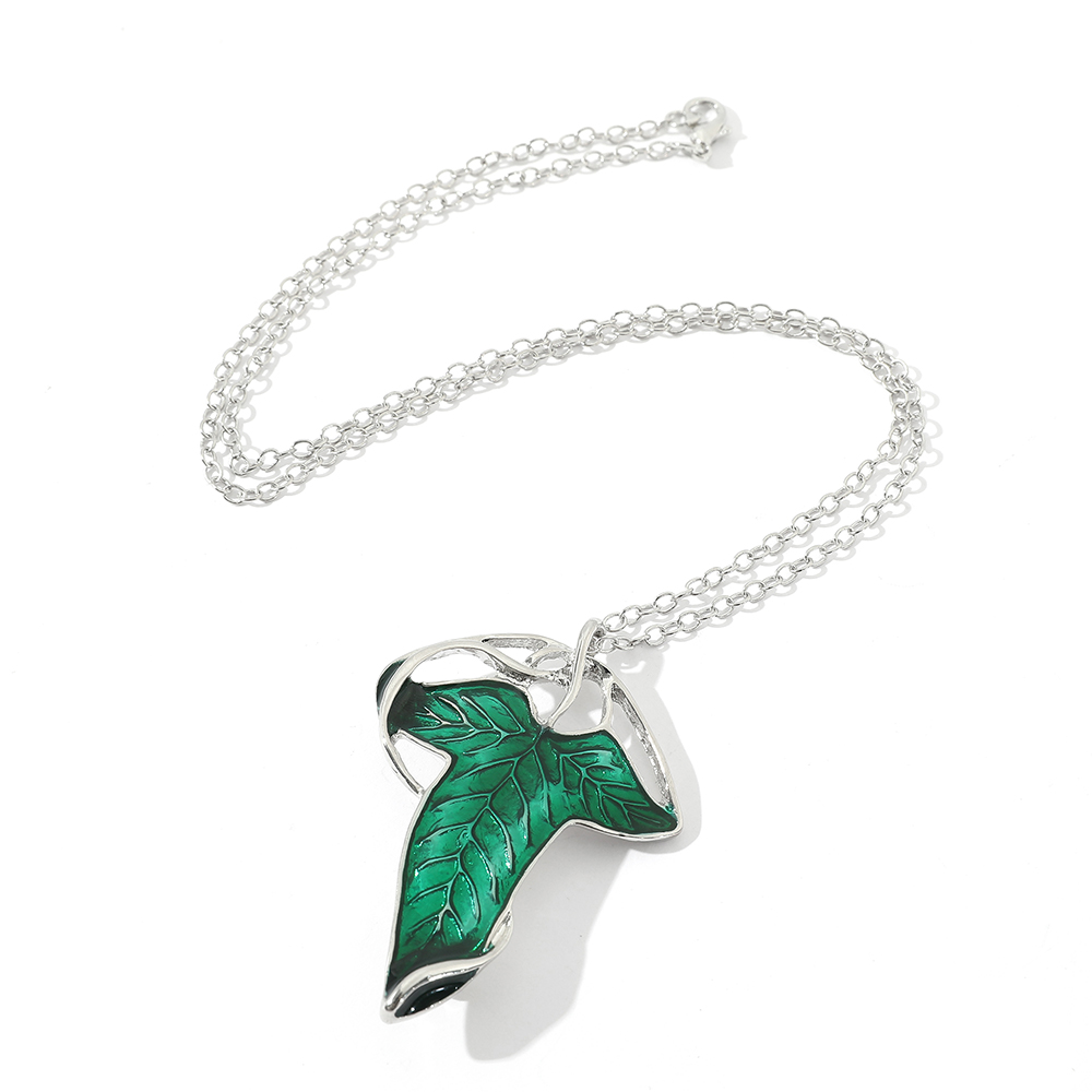 Vintage Green Leaf Pendant Nec - Women Accessories Chain ulasan dan harga