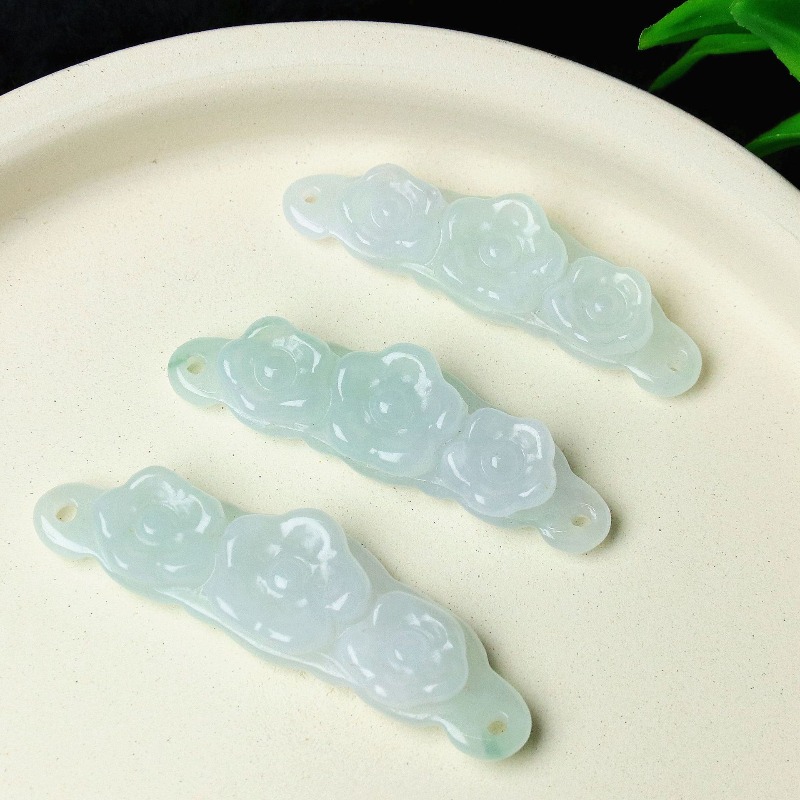 1pc Natural Jadeite Emerald Fl - Women'S Accessories Jewelry ulasan dan harga