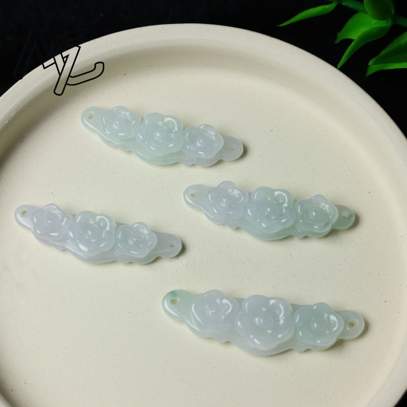 1pc Natural Jadeite Emerald Fl - Women'S Accessories Jewelry ulasan dan harga