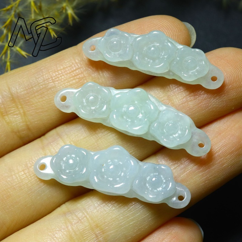 1pc Natural Jadeite Emerald Fl - Women'S Accessories Jewelry ulasan dan harga