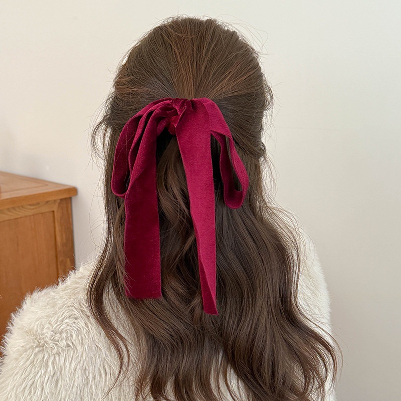 Cute Red Black Velvet Ribbon B - Hair Tie Velvet ulasan dan harga