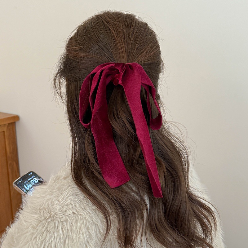 Cute Red Black Velvet Ribbon B - Hair Tie Velvet ulasan dan harga