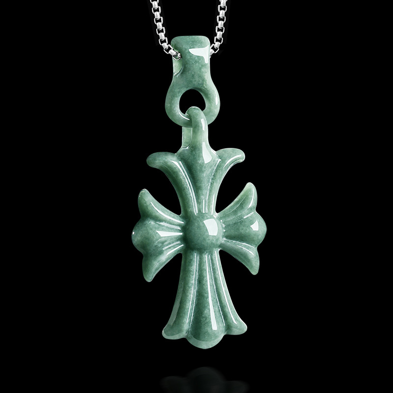 Natural Burmese Jadeite Cross  - Women'S Accessories Jewelry ulasan dan harga