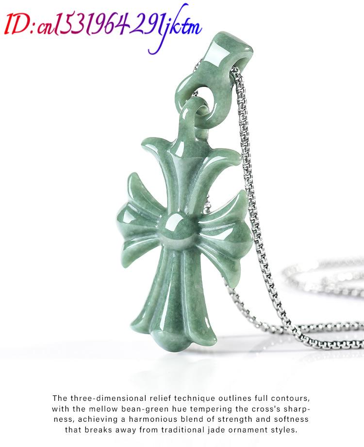 Natural Burmese Jadeite Cross  - Women'S Accessories Jewelry ulasan dan harga