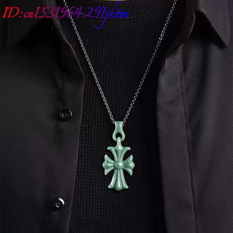 Natural Burmese Jadeite Cross  - Women'S Accessories Jewelry ulasan dan harga